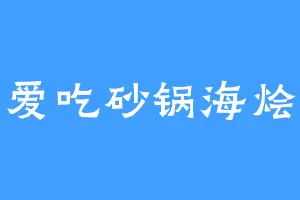 爱吃砂锅海烩