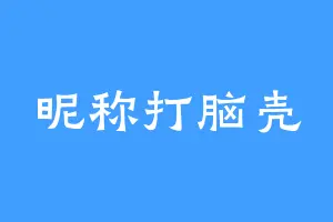 昵称打脑壳