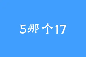 5那个17