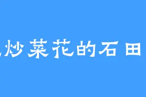 爱吃炒菜花的石田千叶
