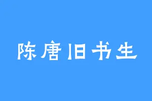 陈唐旧书生