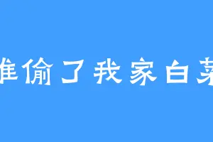 谁偷了我家白菜