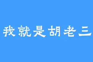 我就是胡老三