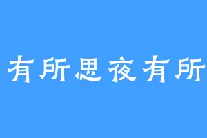 日有所思夜有所梦