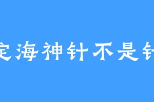 定海神针不是针