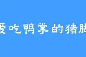 爱吃鸭掌的猪脚