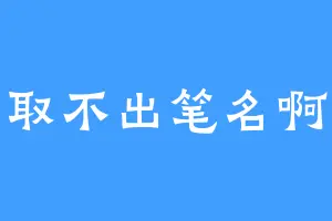 取不出笔名啊
