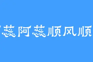 阿蕊阿蕊顺风顺水