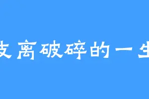 支离破碎的一生