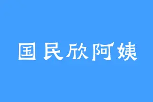 国民欣阿姨