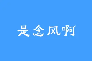 是念风啊