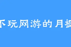 不玩网游的月枫