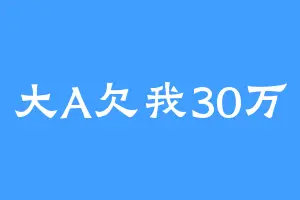 大A欠我30万