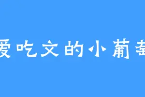 爱吃文的小葡萄