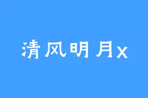 清风明月x