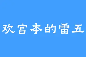 喜欢宫本的雷五行