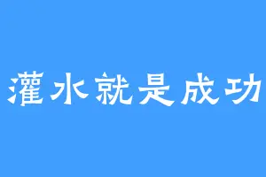 灌水就是成功