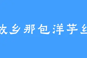 故乡那包洋芋丝