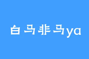 白马非马ya
