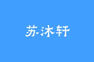 苏沐轩